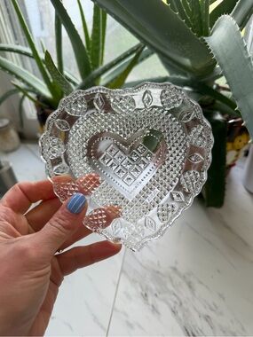 VTG Avon Heart Glass Dish